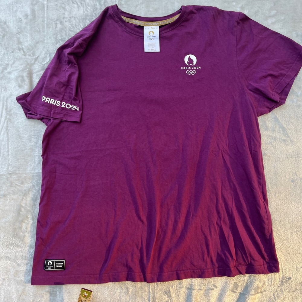 Paris 2024 Olympics Plongeon Diving T-Shirt Purple XL Official Merchandise